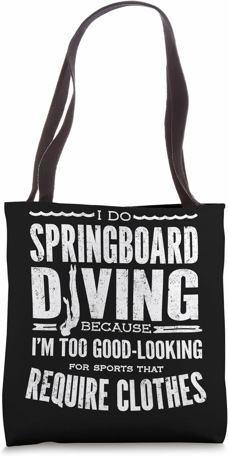Springboard Diving Platform Diver Funny Springboard Diving Tote Bag