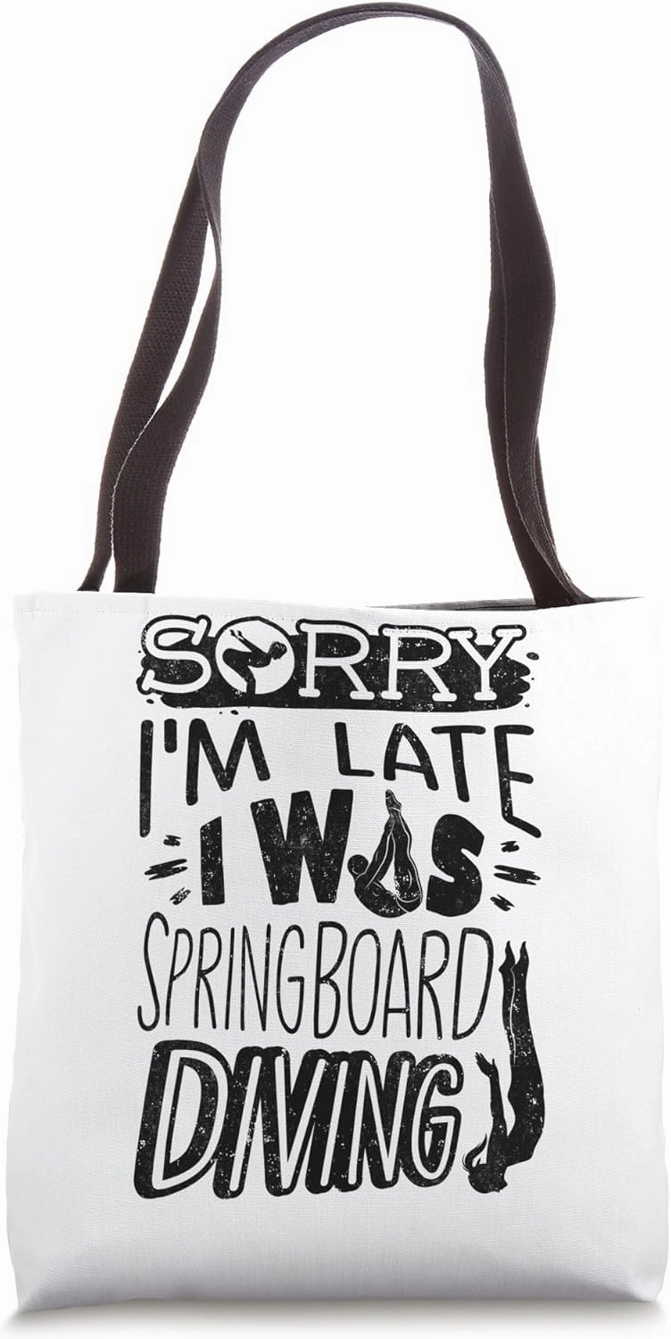 Springboard Diving Platform Diver Springboard Diver Funny Tote Bag