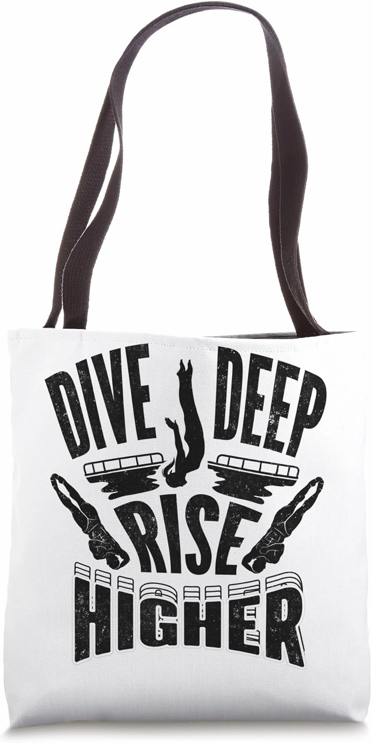 Springboard Diving Platform Diver Springboard Divers Quote Tote Bag