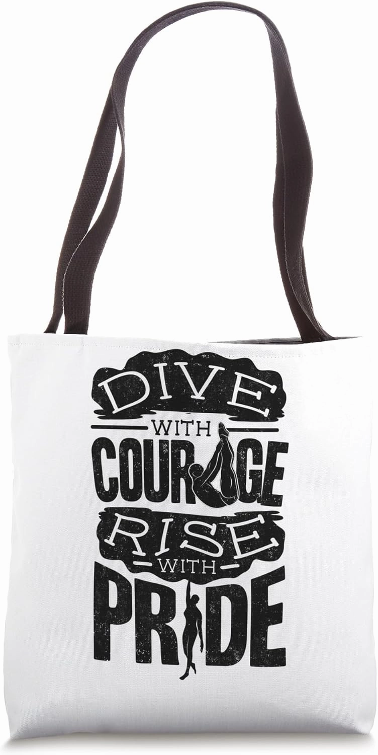 Springboard Diving Platform Diving Springboard Diver Quote Tote Bag