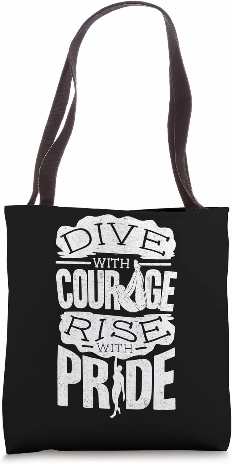 Springboard Diving Platform Diving Springboard Diver Quote Tote Bag