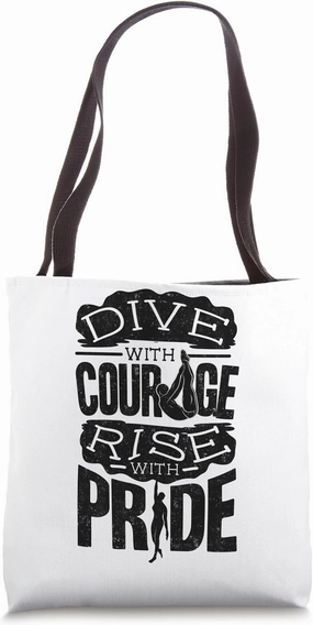 Springboard Diving Platform Diving Springboard Diver Quote Tote Bag