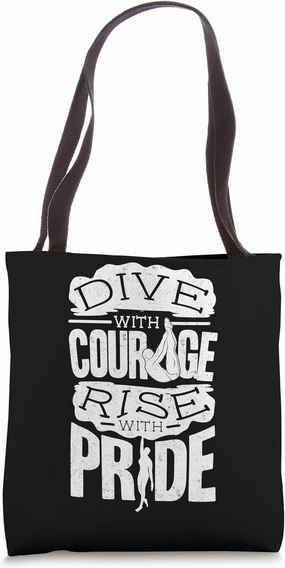 Springboard Diving Platform Diving Springboard Diver Quote Tote Bag