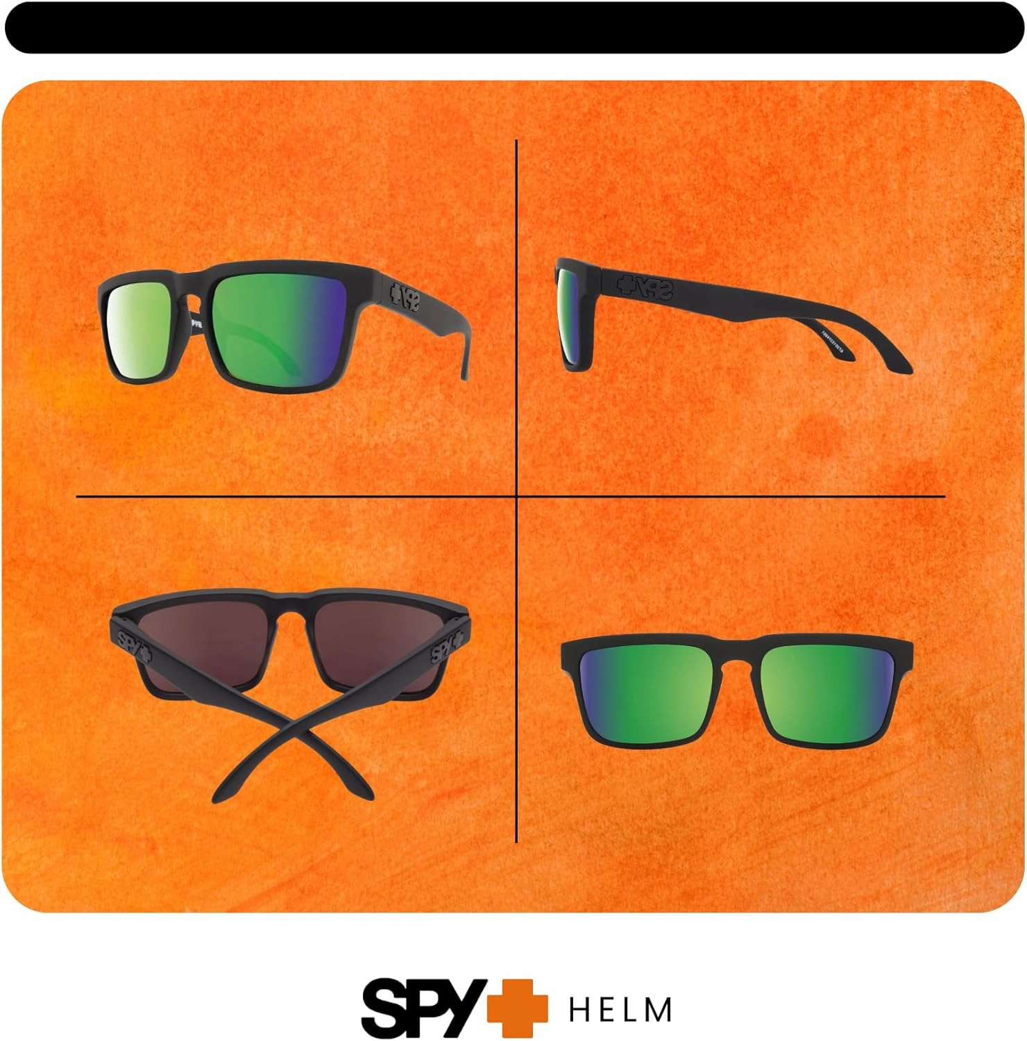 SPY Helm Square Sunglasses for Men for Women   BUNDLE With Designer iWear Eyewear Kit