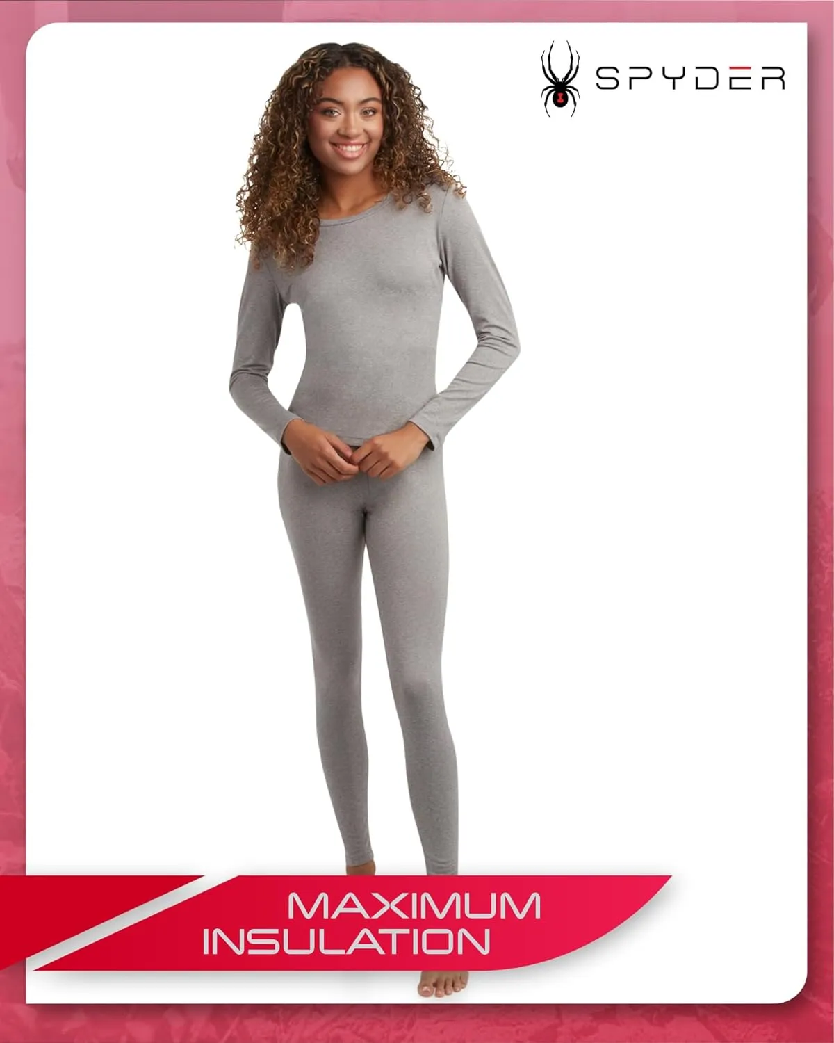 Spyder Women's Thermal Underwear Set - 4 Piece Brushed Back Fleece Lined Long Johns Base Layer Set for Women (Sizes: S-XL)