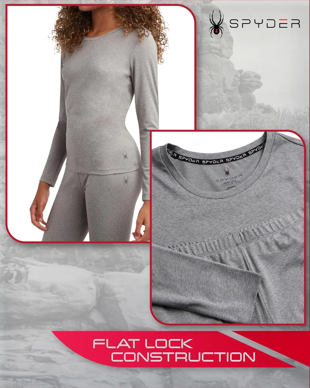 Spyder Women's Thermal Underwear Set - 4 Piece Brushed Back Fleece Lined Long Johns Base Layer Set for Women (Sizes: S-XL)
