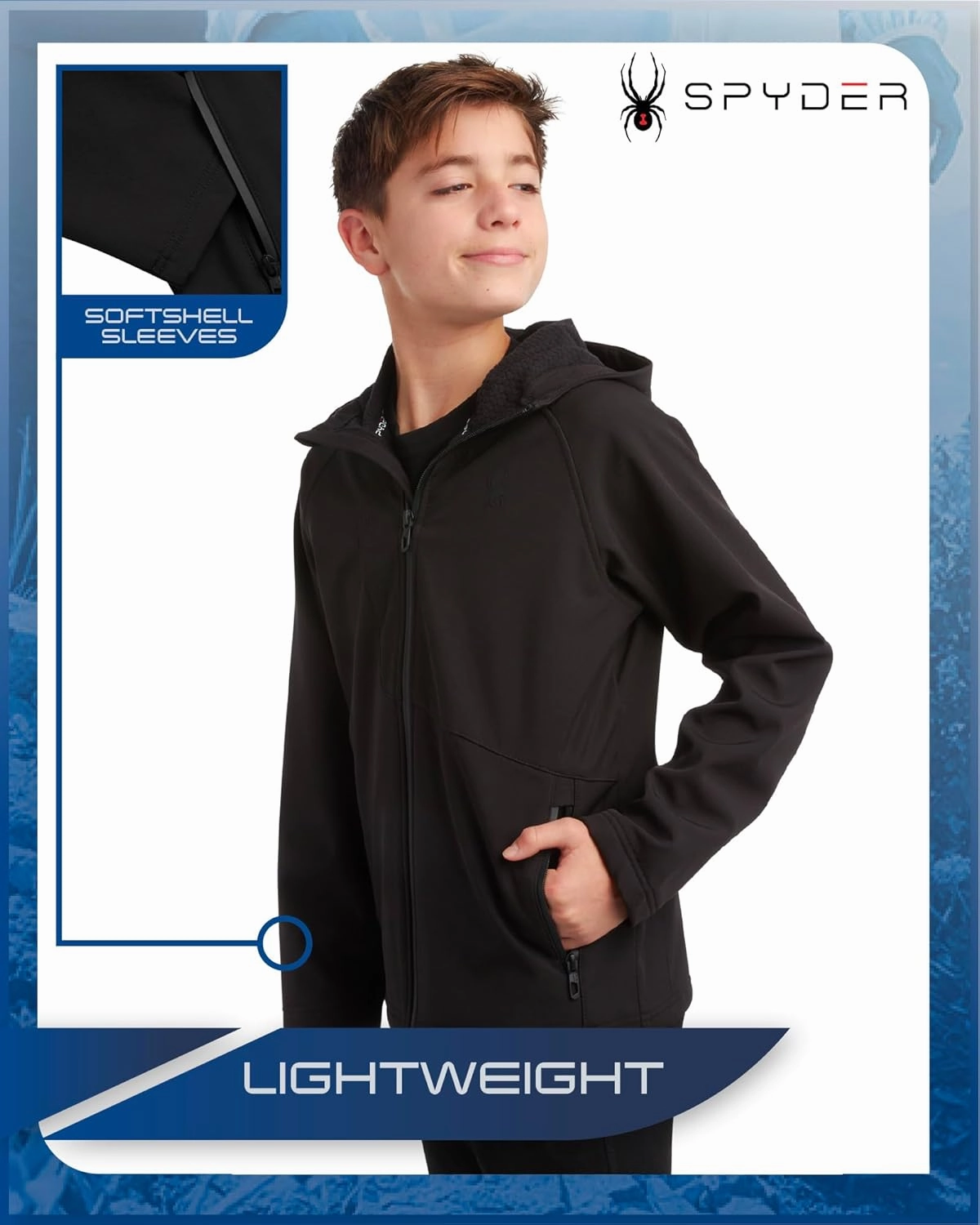 Spyder Boys' Soft Shell Jacket - Lightweight Fleece Lined Water and Wind Resistant Windbreaker Jacket for Boys (Sizes: 8-20)