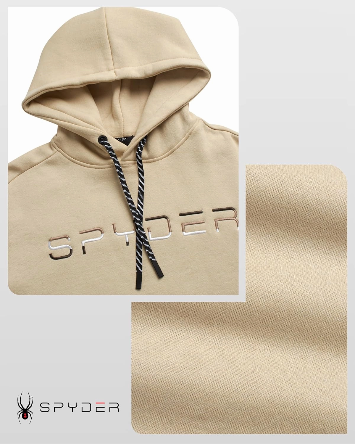 Spyder Men's Active Hoodie Sweatshirt - Athletic Performance Fleece Workout Long Sleeve Pullover Hoodie for Men (Size: S-XXL)