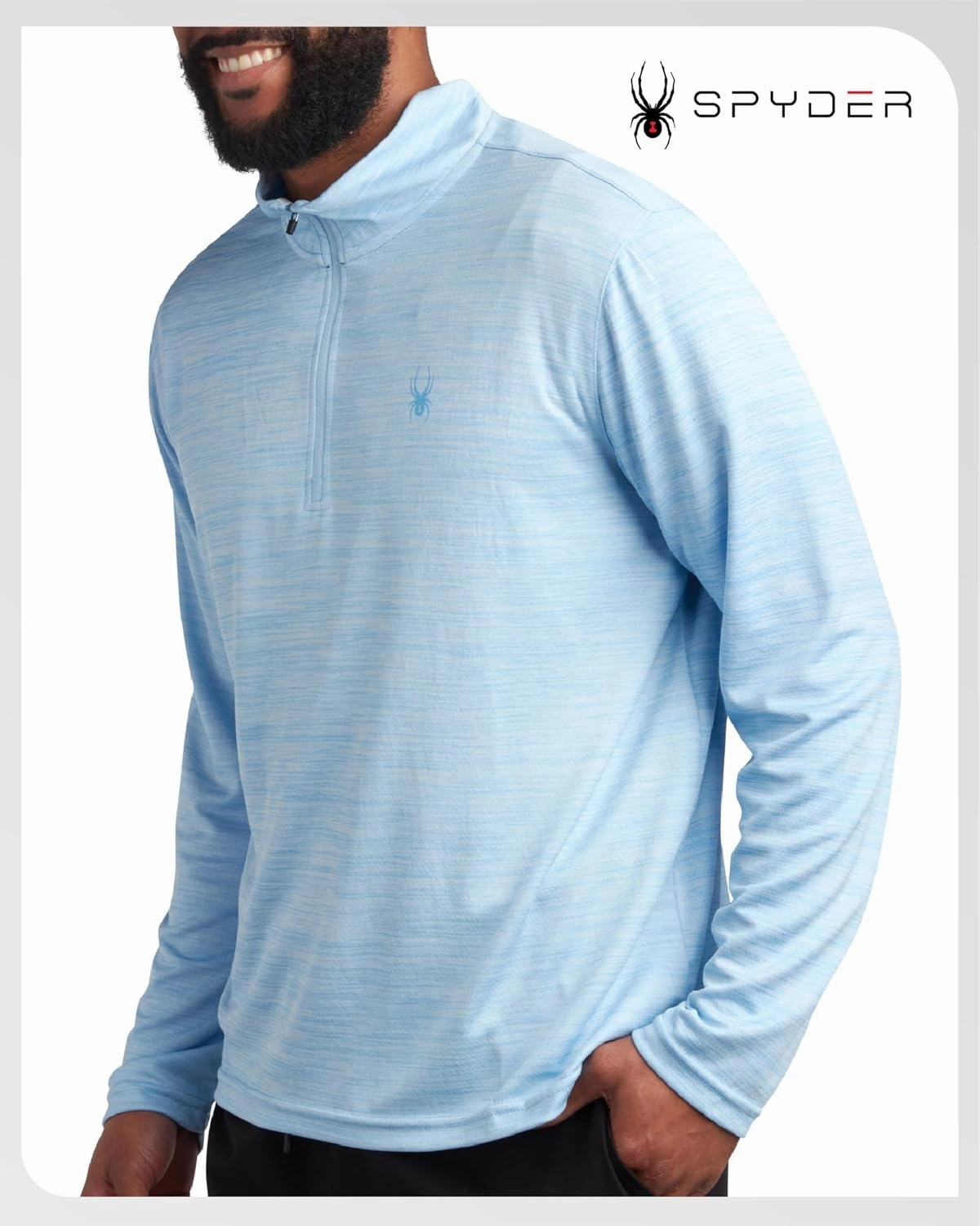 Spyder Men's Active Quarter Zip Sweatshirt - 2-Way Stretch UPF 30  Moisture Wicking Mock Neck Pullover (Sizes: S-XL)