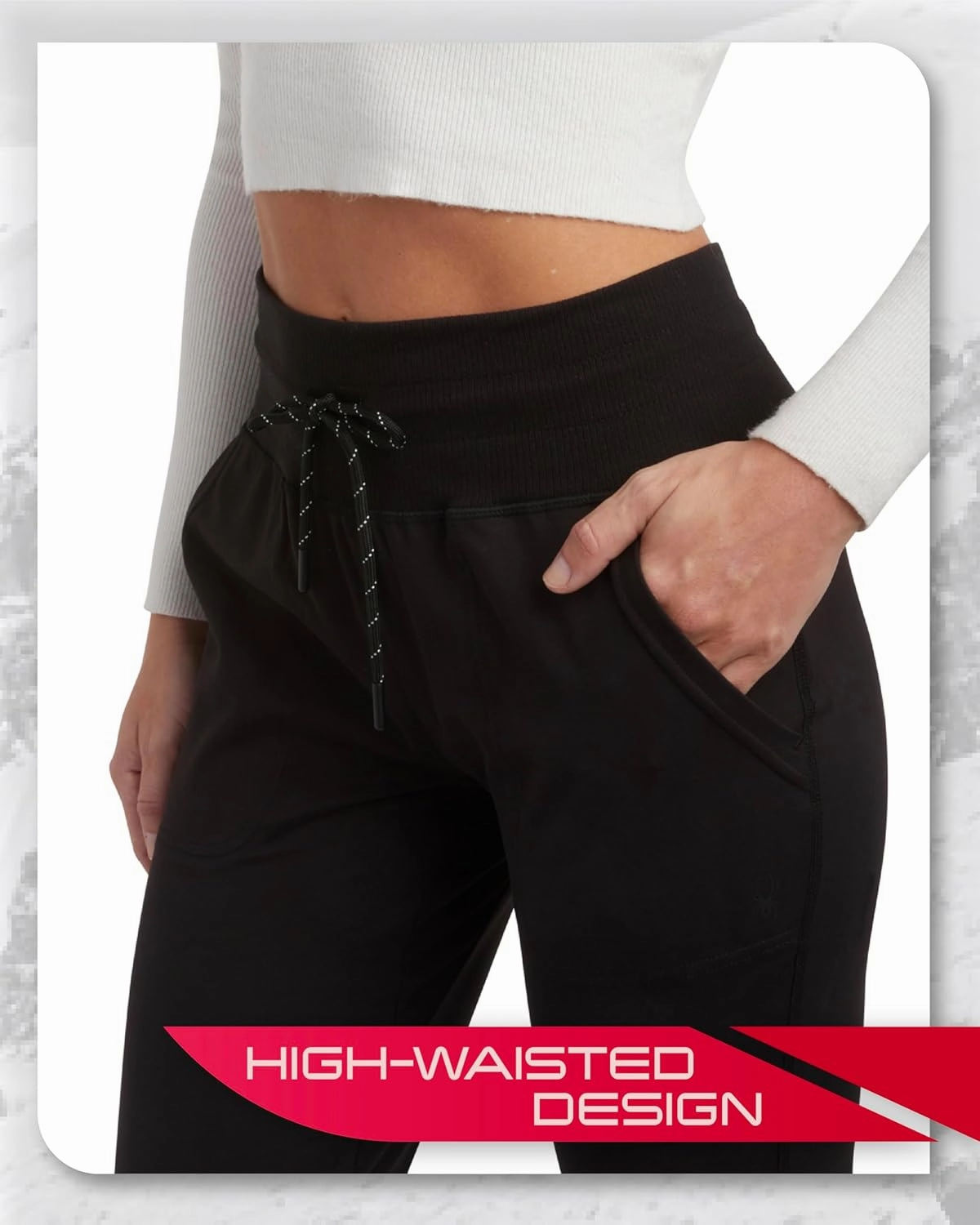 Spyder Women's Jogger Sweatpants - High Waisted Fleece Lined Athletic Joggers with Pockets for Casual Workout (Sizes: S-XL)
