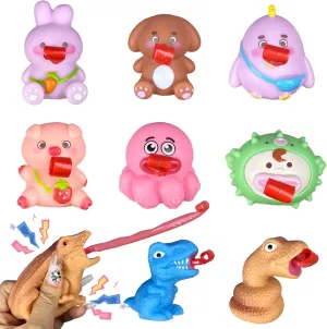 Squeeze Fidget Stress Ball - 9PCS Easter Basket Tongue Out Squeeze Sensory Toys for Kids Adults, Gifts for Easter Birthday Christmas Valentine, Cute Bath Toys Boys Girls Age 3-12