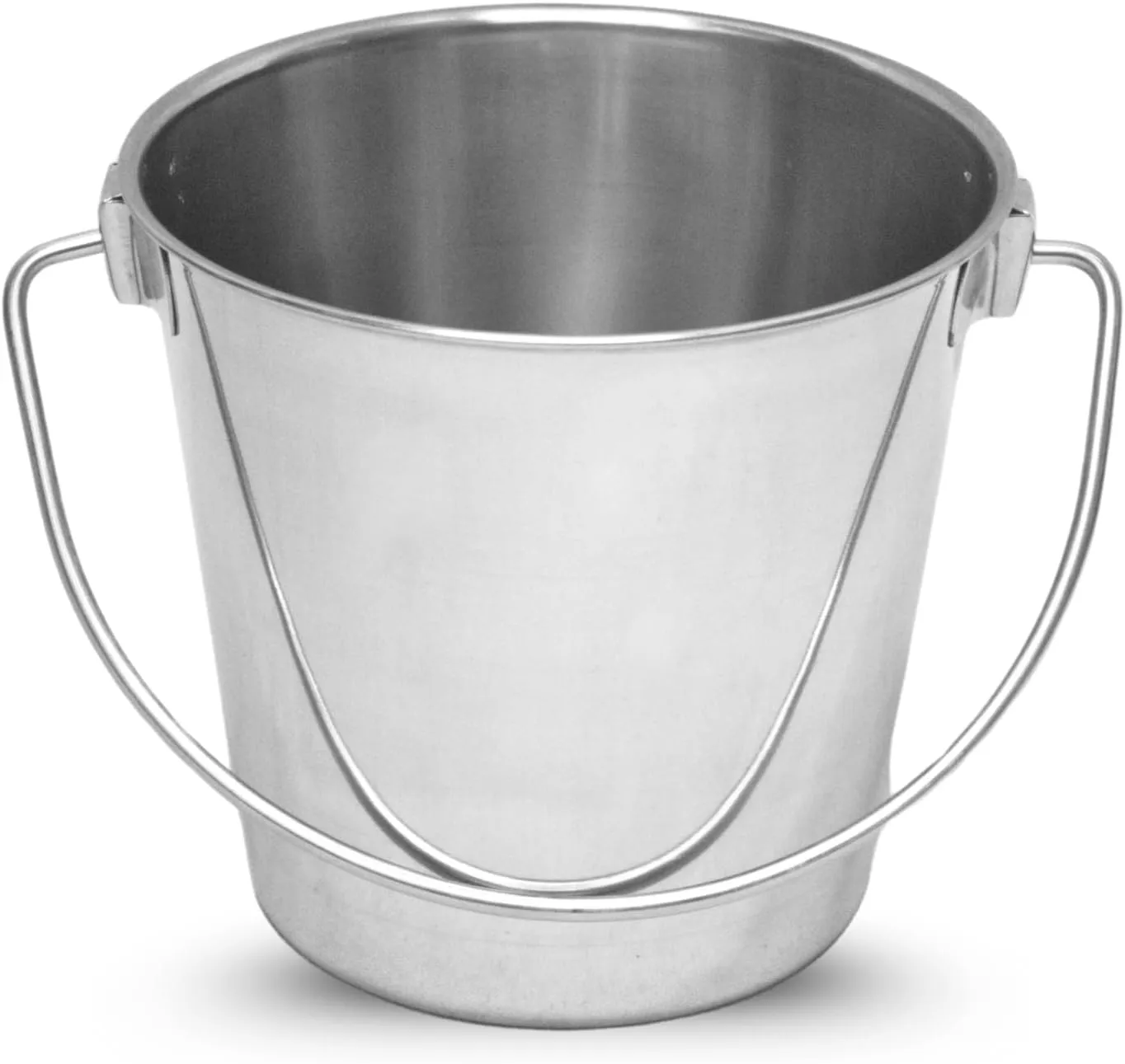 Stainless Steel 13 Qt Round Dog Pail with Handle - Food & Water Bucket Large Dogs, Horse, Kennels, Cages and Critter Crates - Multi Purpose Pets Pails (13 Quarts)