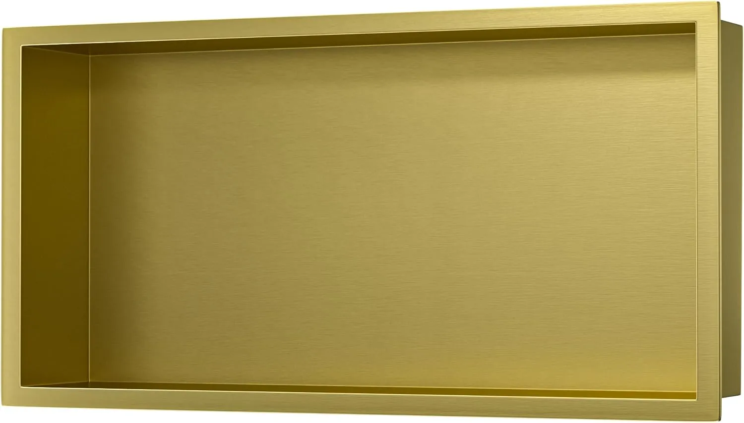 Stainless Steel Shower Niche 24" X 12" Gold No Tile Needed Horizontal Niche Shower Recessed Wall Niches for Bathroom Storage Over Mount Installation