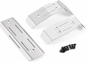 Stainless Steel Chassis Armor Set Front Center Rear Skid Plate Guard for Tra-xxas Mini Maxx 1/16 RC Car Upgrade Parts