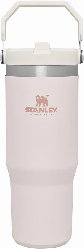 Stanley IceFlow Stainless Steel Tumbler with Straw - Vacuum Insulated Water Bottle for Home, Office or Car Reusable Cup with Straw Leak Resistant Flip Cold for 12 Hrs or Iced for 2 Days (Rose Quartz)