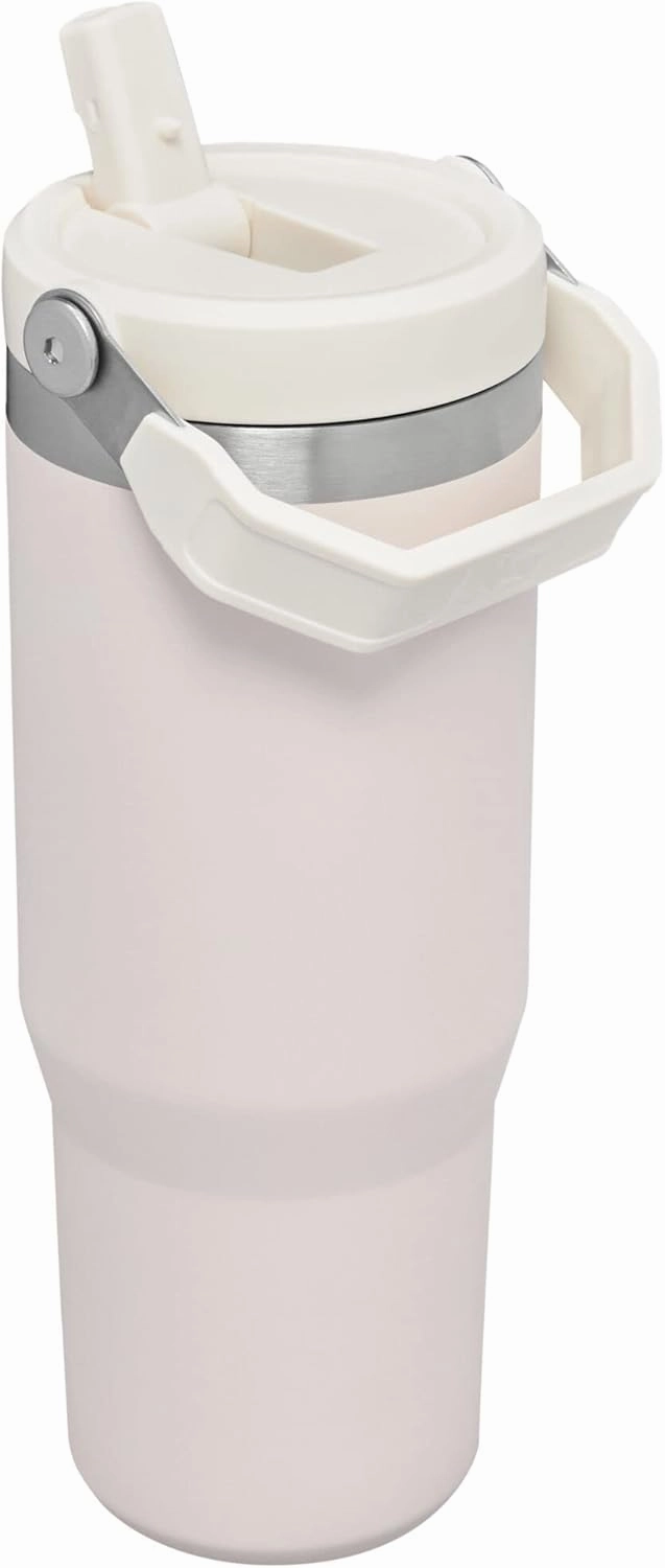 Stanley IceFlow Stainless Steel Tumbler with Straw - Vacuum Insulated Water Bottle for Home, Office or Car Reusable Cup with Straw Leak Resistant Flip Cold for 12 Hrs or Iced for 2 Days (Rose Quartz)