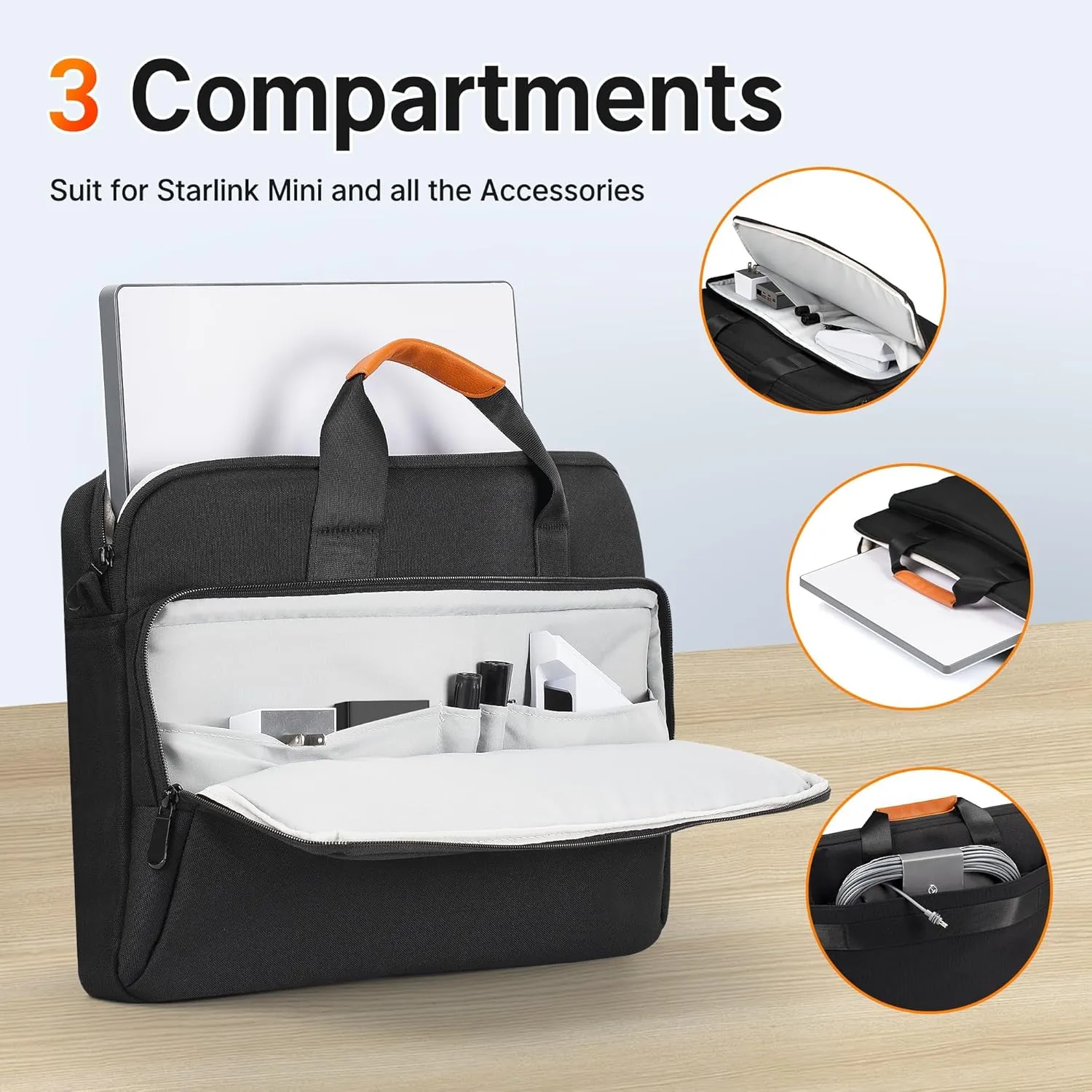Starlink Mini Case, Travel Case for Starlink Mini, Sturdy Briefcase with Side Support for Accessories, Portable Bag