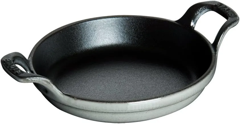 Staub Cast Iron 6-inch Round Gratin Baking Dish - Graphite Grey, Made in France