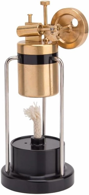 Steam Engine Model Kit That Runs, Retro Mini Three-Legged Steam Engine with Copper Boiler and AlcoholLamp, 3D Mechanical Metal Working Engine for Adults - Y20