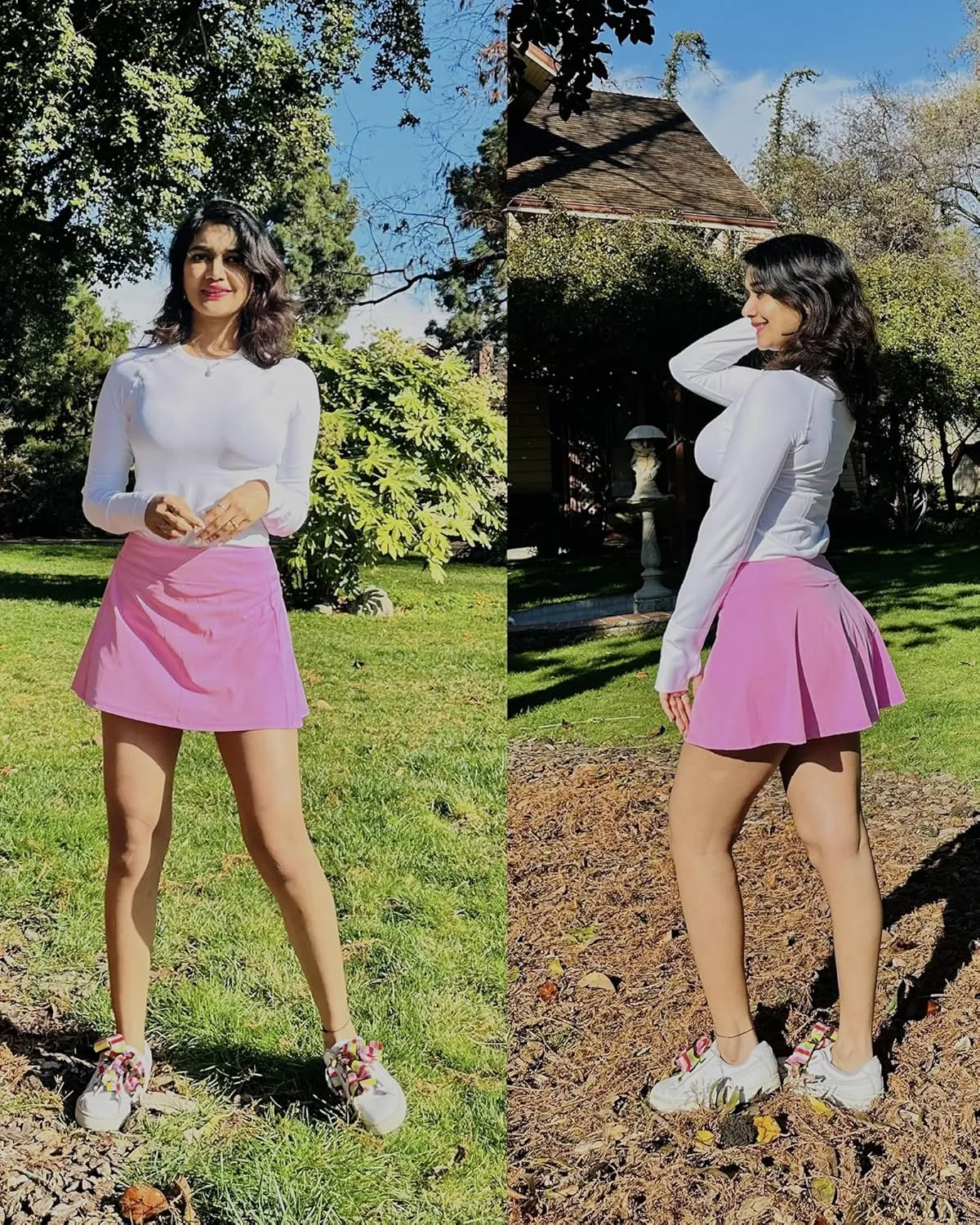 Stelle Women Tennis Skirt Golf Skorts Athletic High Waisted with Pockets Inner Shorts Sport Workout Pleated Pickleball