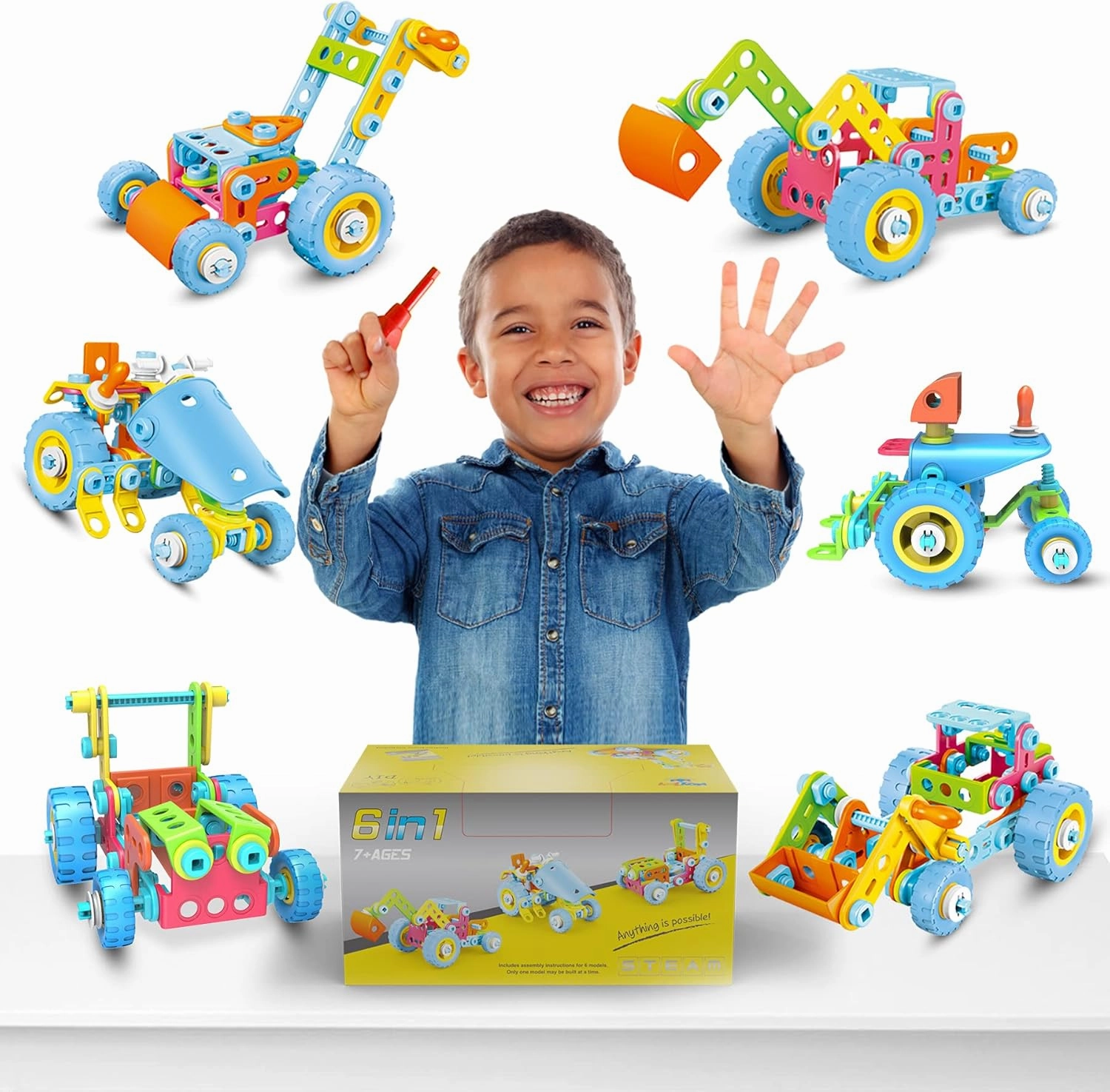 STEM Toys, Building Toys for Boys Age 7 8 9 10, 6IN1 Kids Building Kit, Educational Toys, Build and Play, Perfect for a Birthday Gift for Your Kid, Nephew, or Grandson