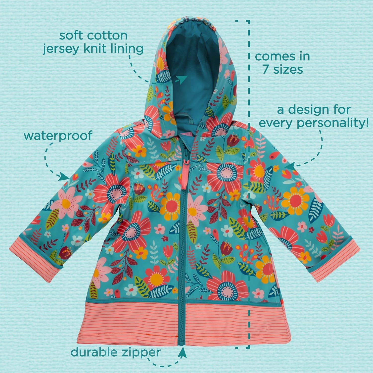 Stephen Joseph Kids Raincoat, Pink Dino, 4T (SJ8601)
