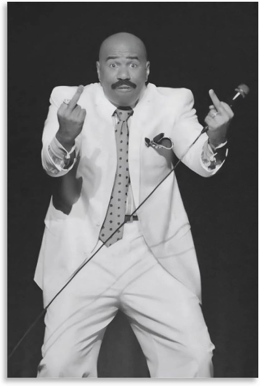 Steve Harvey American Television Host Actor Portrait Canvas Wall Art Poster For Room Aesthetic And Decor Poster For Bedroom Bathroom Living Room Office Kitchen Decor Unframe-Poster12x18inch(30x45cm)
