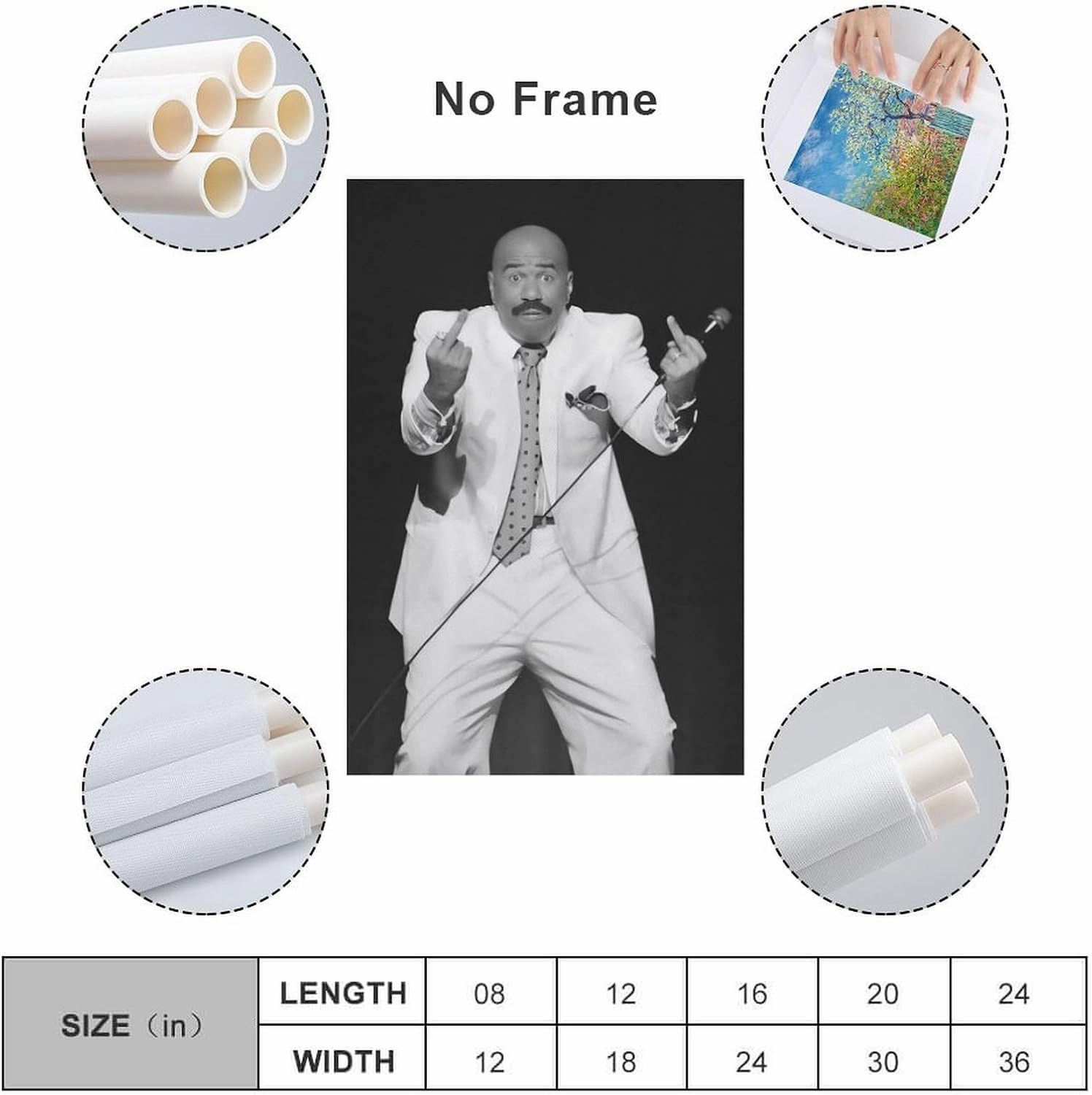 Steve Harvey American Television Host Actor Portrait Canvas Wall Art Poster For Room Aesthetic And Decor Poster For Bedroom Bathroom Living Room Office Kitchen Decor Unframe-Poster12x18inch(30x45cm)
