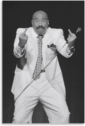 Steve Harvey American Television Host Actor Portrait Canvas Wall Art Poster For Room Aesthetic And Decor Poster For Bedroom Bathroom Living Room Office Kitchen Decor Unframe-Poster12x18inch(30x45cm)