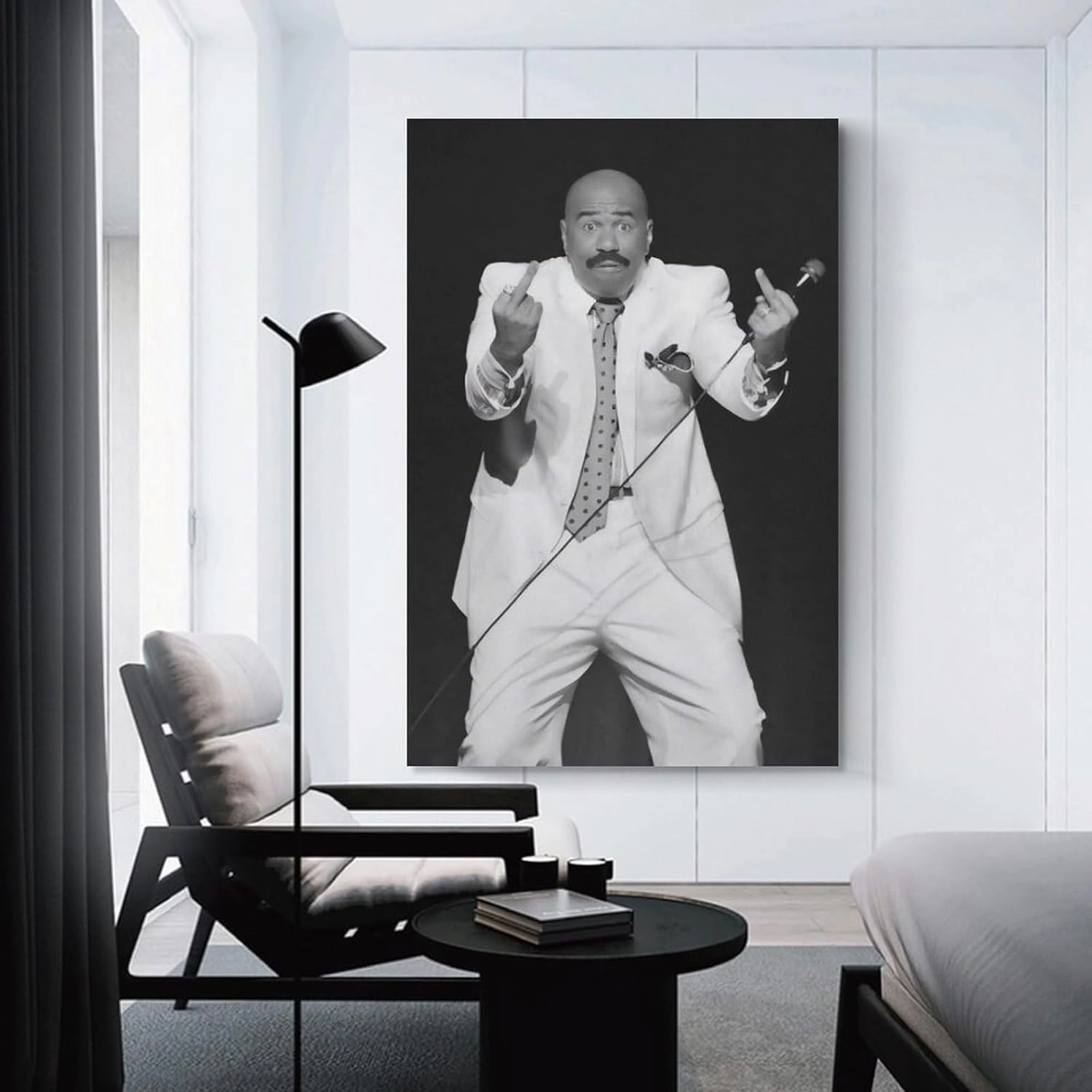 Steve Harvey American Television Host Actor Portrait Canvas Wall Art Poster For Room Aesthetic And Decor Poster For Bedroom Bathroom Living Room Office Kitchen Decor Unframe-Poster12x18inch(30x45cm)
