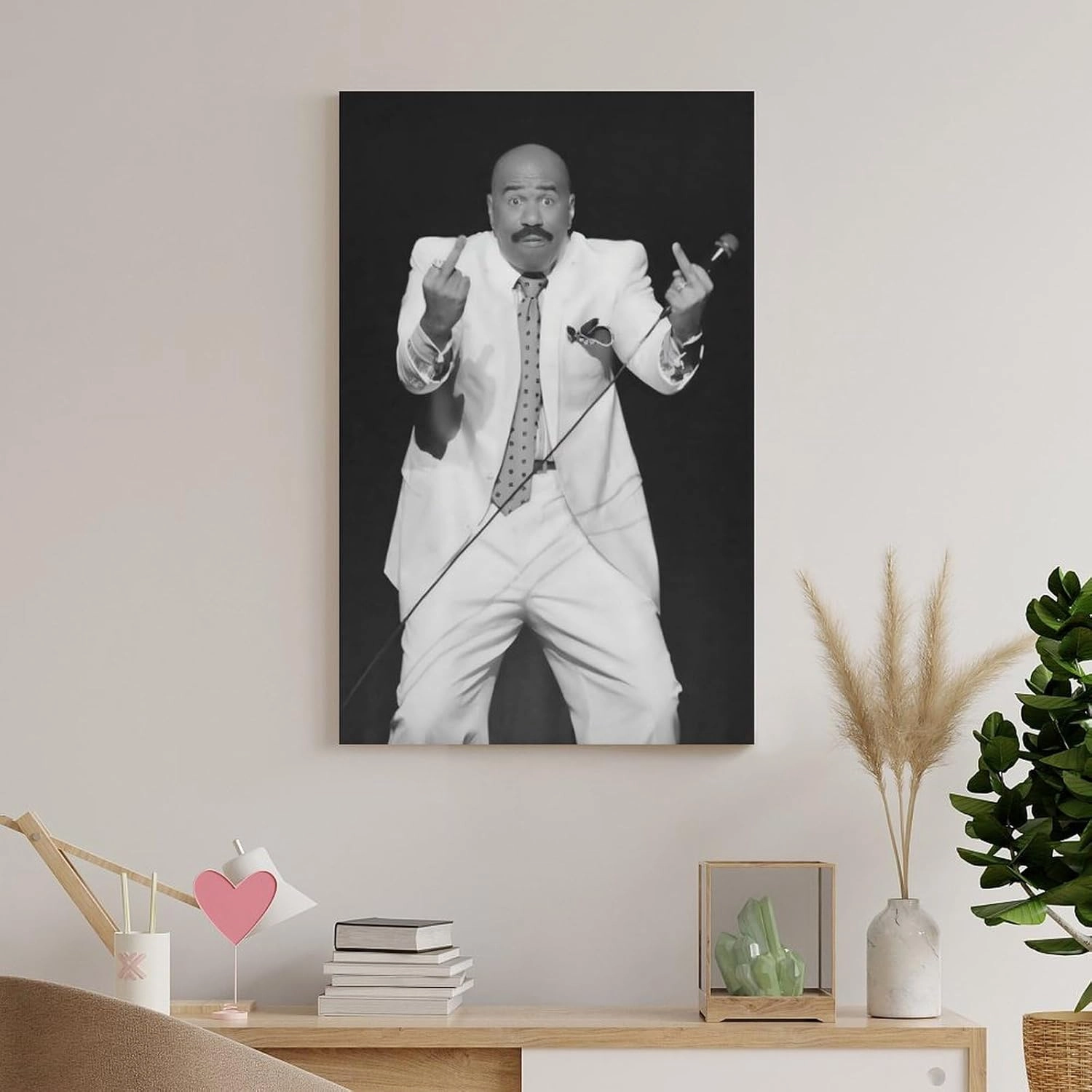 Steve Harvey American Television Host Actor Portrait Canvas Wall Art Poster For Room Aesthetic And Decor Poster For Bedroom Bathroom Living Room Office Kitchen Decor Unframe-Poster12x18inch(30x45cm)