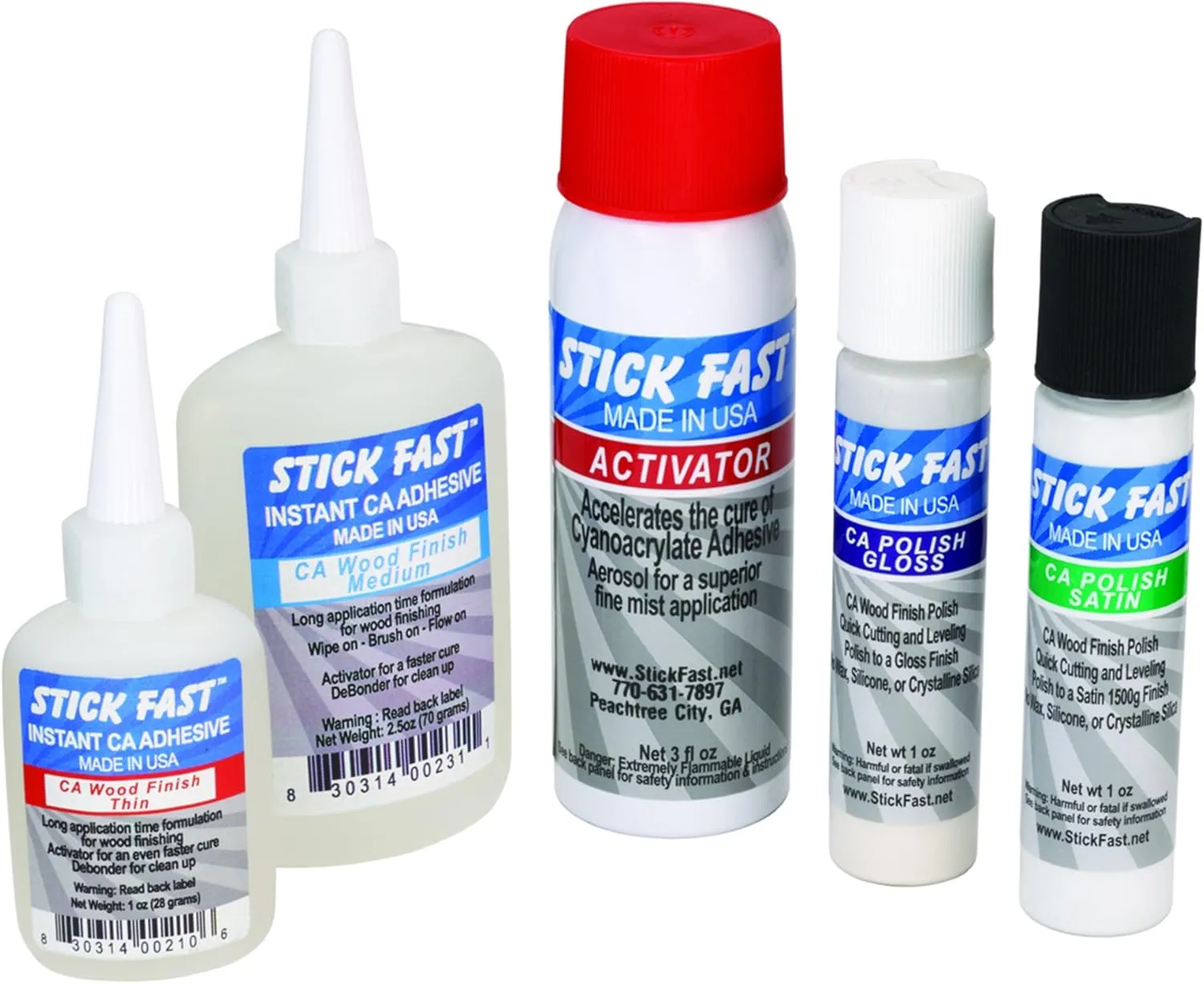 Stick Fast K575 CA Wood Finish Starter Kit
