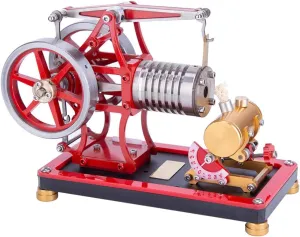 Stirling Engine Model Kit, VE-01 Beam Vacuum Stirling Motor Engine Kit, Mechanical Metal Engine Model Stirling Motor Electricity Generator for Physics Science Experiment