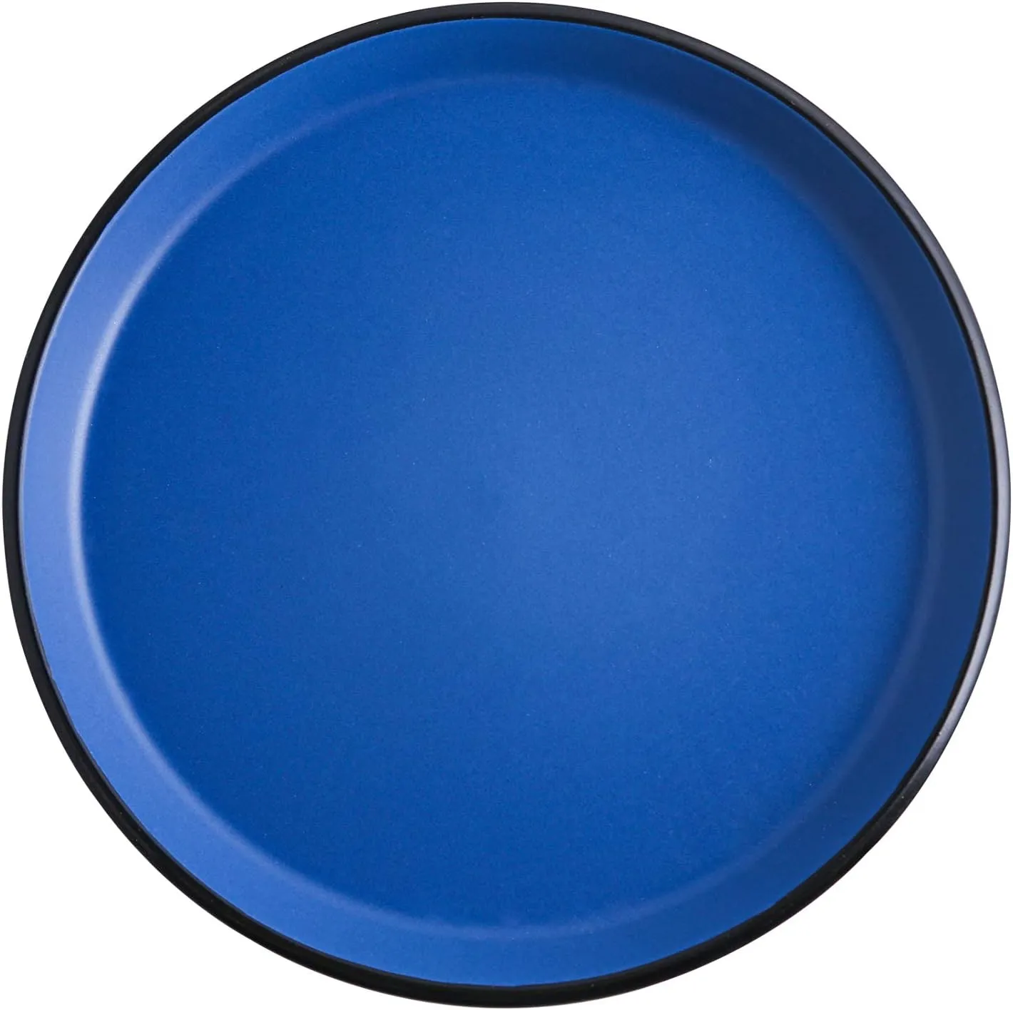Stone Lain Albie Stoneware 16-Piece Modern Dinnerware Set, Kitchen Plates and Bowls Sets, Dish Set for 4, Blue and Black