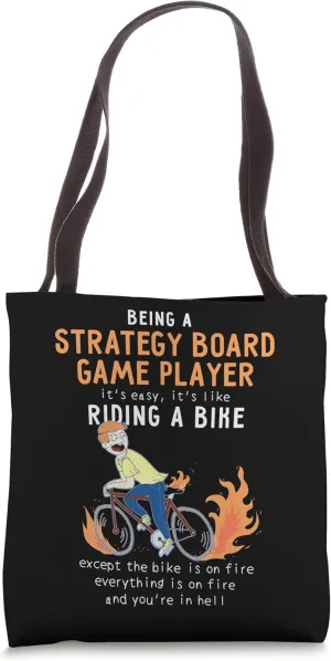 Strategy Board Game Player Like Riding Bike Tote Bag