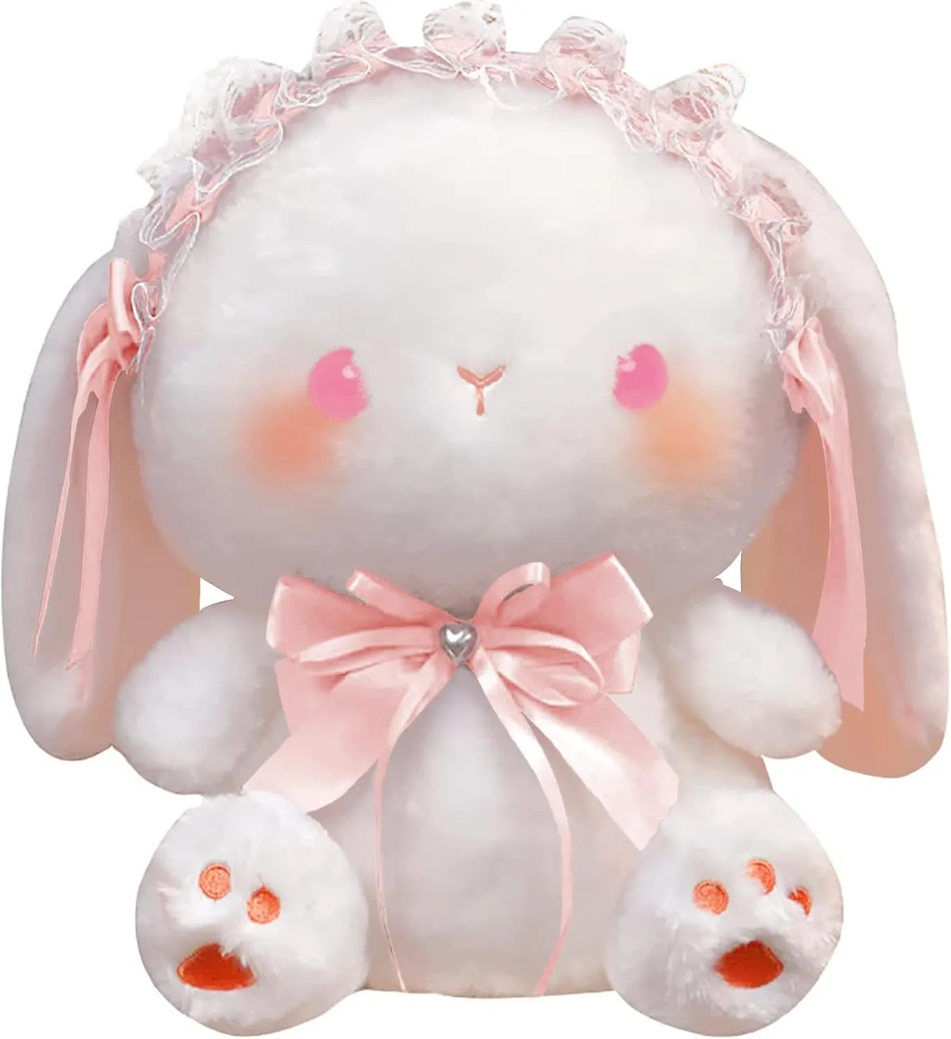 Stuffed Animal Doll Plush Toys, Plushie Animal Toys, Cute Plush Animals, Lolita Bunny 13.7 Inches, Children's Gifts Rabbit (Pink 13.7 Inch)