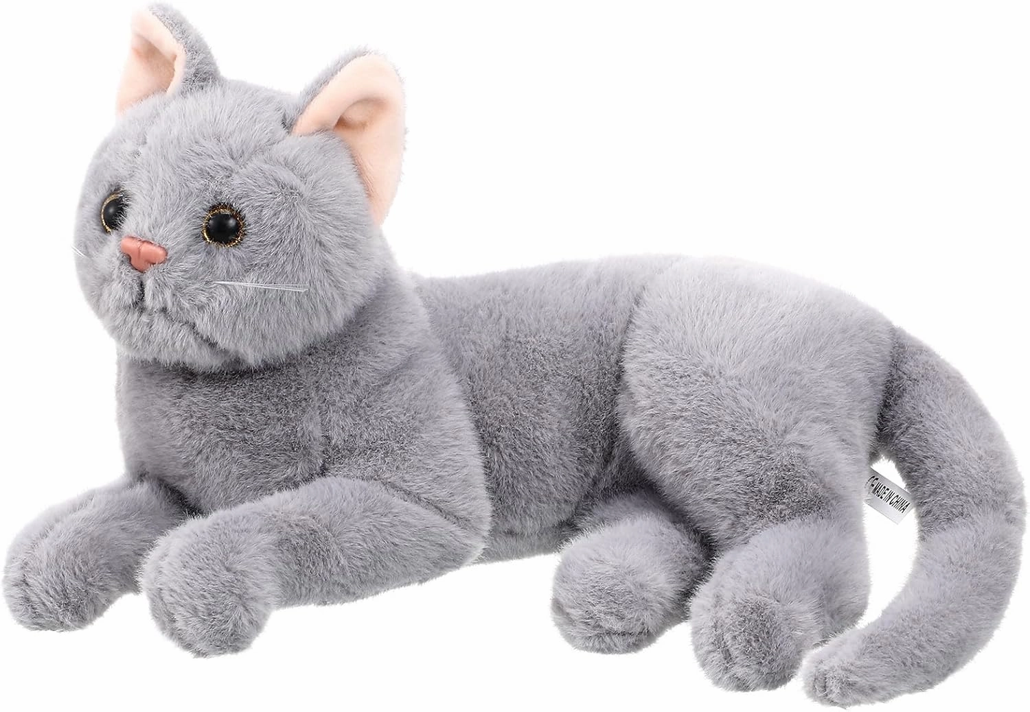 Stuffed Cats Plush Cat Doll, Realistic Soft Plush Cat Toy for Kids Adults Boys and Girls, Stuffed Animals Cat Doll for Kids Birthday (Grey, 12 Inch) Cat Stuffed Animals