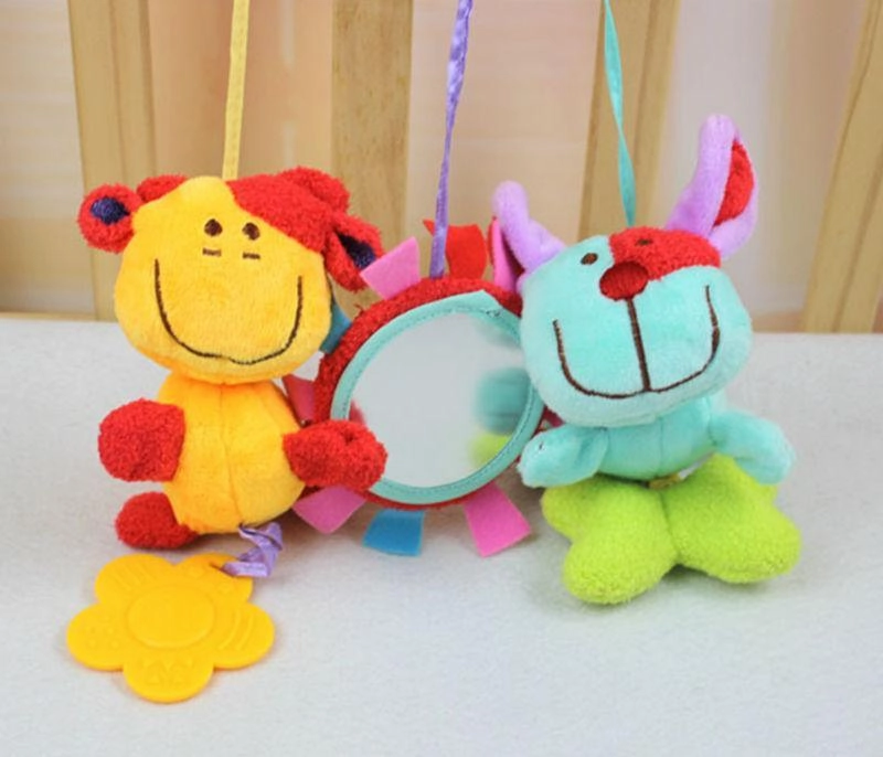 Stuffed Stroller Toys Animal Baby Crib Pram Bed Hanging Educational Infant Baby Rattle For Kids
