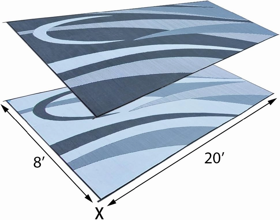 Stylish Camping Ming's Mark 142.153 GC1 Black/Silver 8' x 20' Graphic Mat