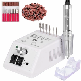 Subay 30,000rpm Efile Nail Drill, Electric Nail File with 106pcs Sanding Bands and Nail Drill Bits Pedicure Manicure Tools for Acrylic Nails,Thick Nails for Nail Salon Supplies Home Use, White