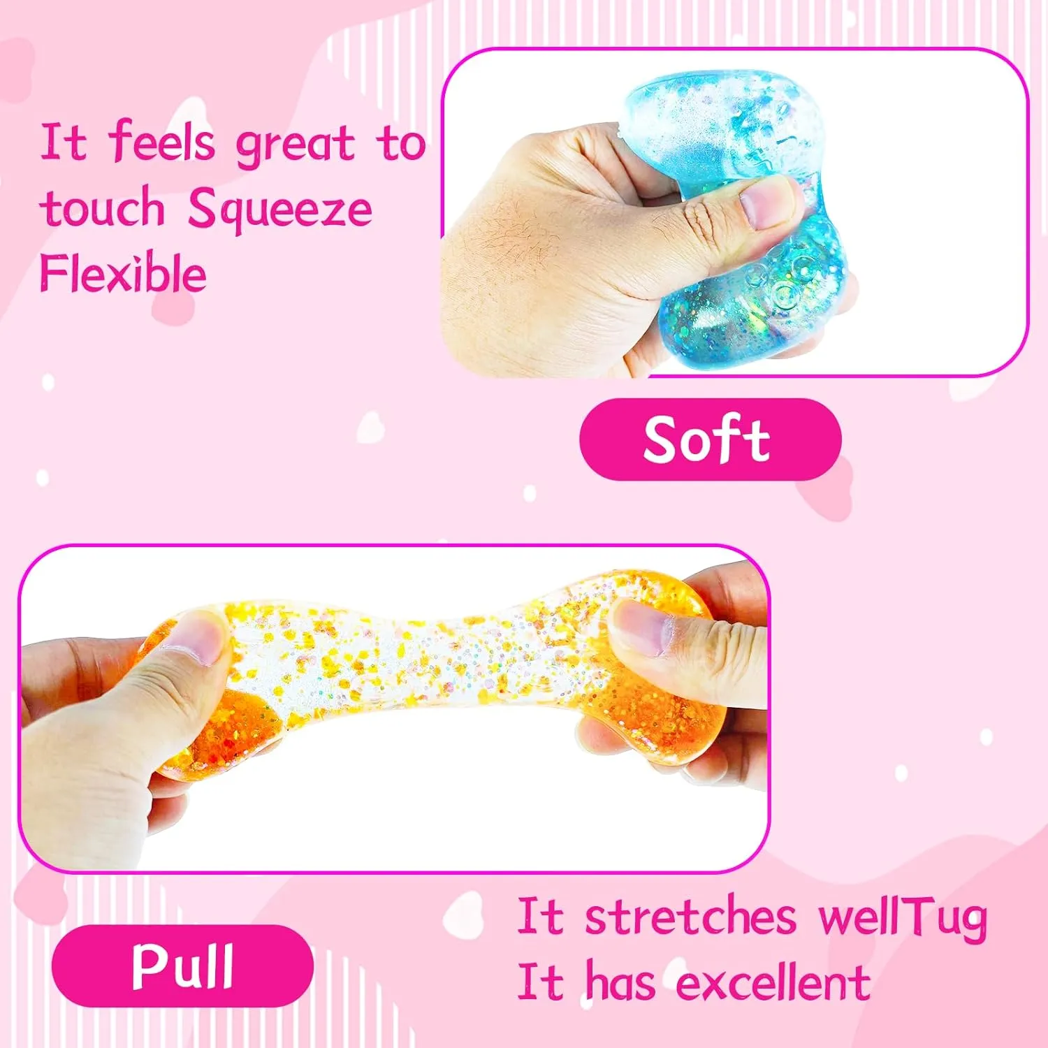 Sugar Ball Stress Relief Squeeze Toys - Fun Sensory Fidget Toys Perfect Party Favors, Gifts, and Relaxation Toys for Kids and Adults (4 Set Game Controller)