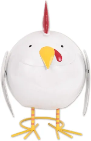 Sunset Vista Designs Funny Yard Decor - Belly Acres Farm Nugget Chicken Ball-Shaped Metal Garden Sculpture, 8" Tall, Tabletop