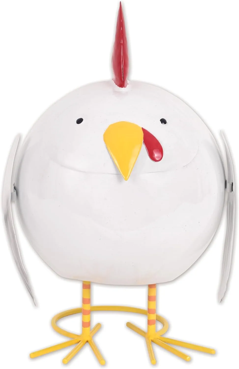 Sunset Vista Designs Funny Yard Decor - Belly Acres Farm Nugget Chicken Ball-Shaped Metal Garden Sculpture, 8" Tall, Tabletop