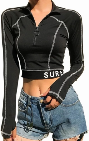 Sup-Coente Trendy Crop Jacket for Women or Teen Gilrs Y2k Cropped Top