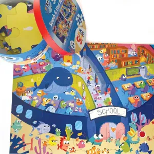 Super Simple Songs Finny The Shark Set of 2 24-Piece Search and Find 24" x 18" Floor Puzzles