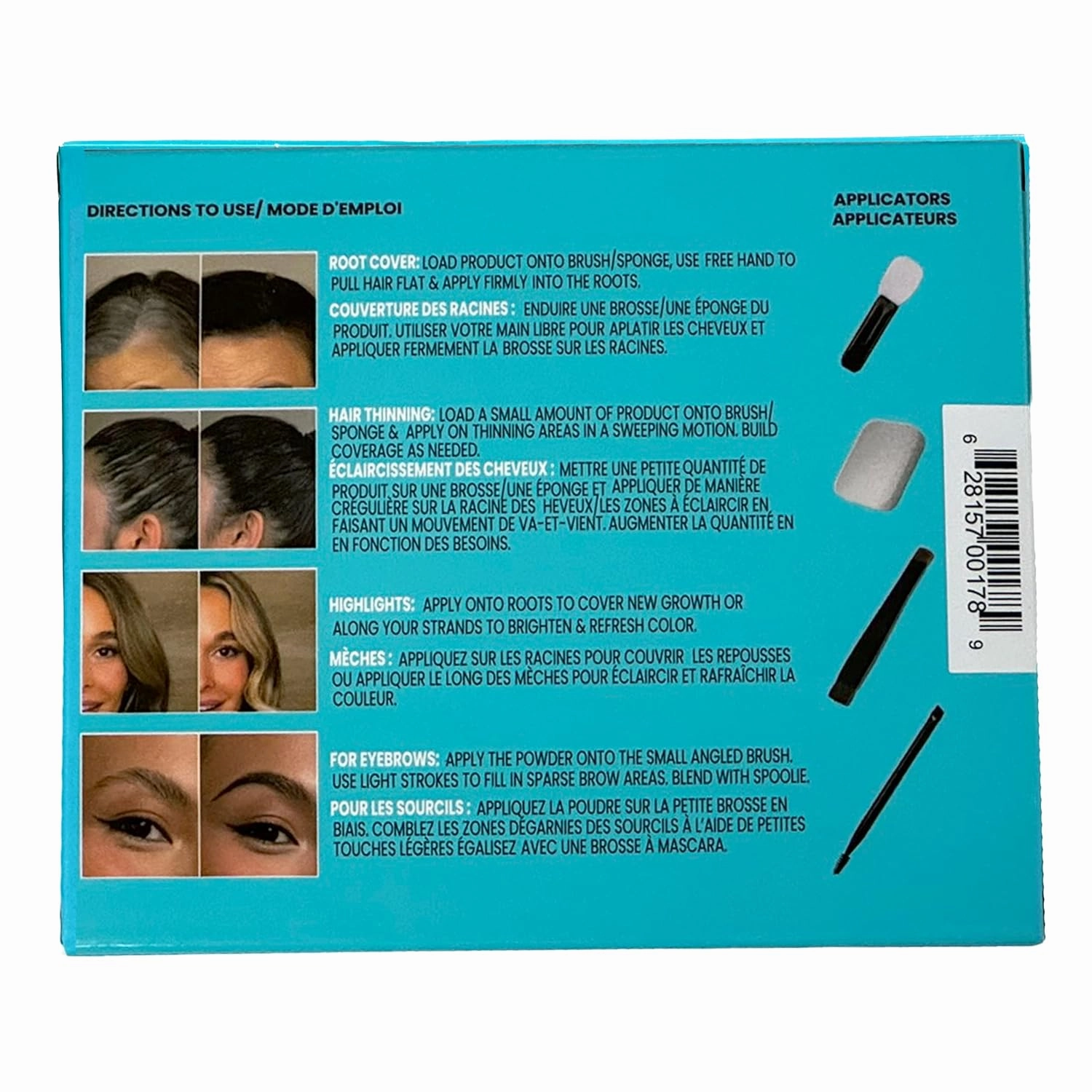 SURETHIK 4-in-1 Premium Hairline Powder Kit - Conceal Thinning Hair, Root Touch-Up, Highlight Refresher & Eyebrow Enhancer for Men and Women (Grey)