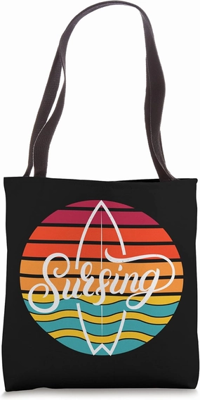 Surfing California Santa Cruz Venice Santa Monica Surf Tote Bag