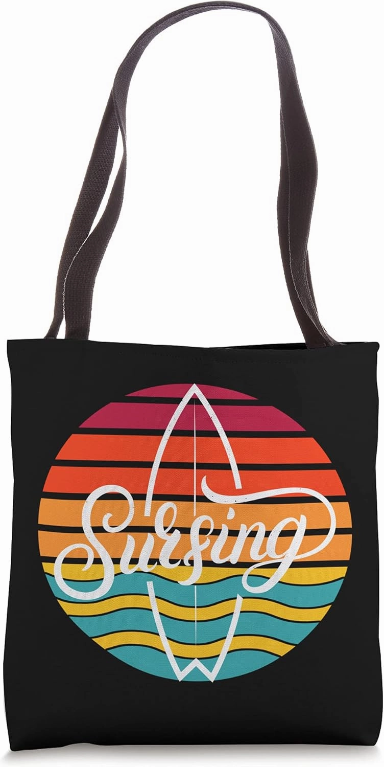 Surfing California Santa Cruz Venice Santa Monica Surf Tote Bag