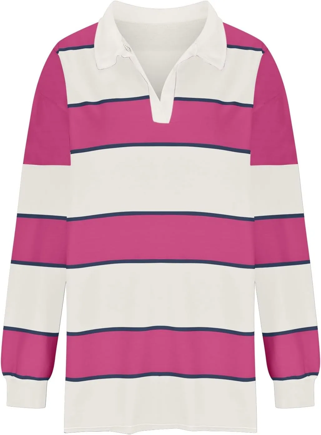 Sweatshirt For Womens Fashion Long Sleeve Striped Hoodies Collar Oversized Pullover Tops Fall outfits