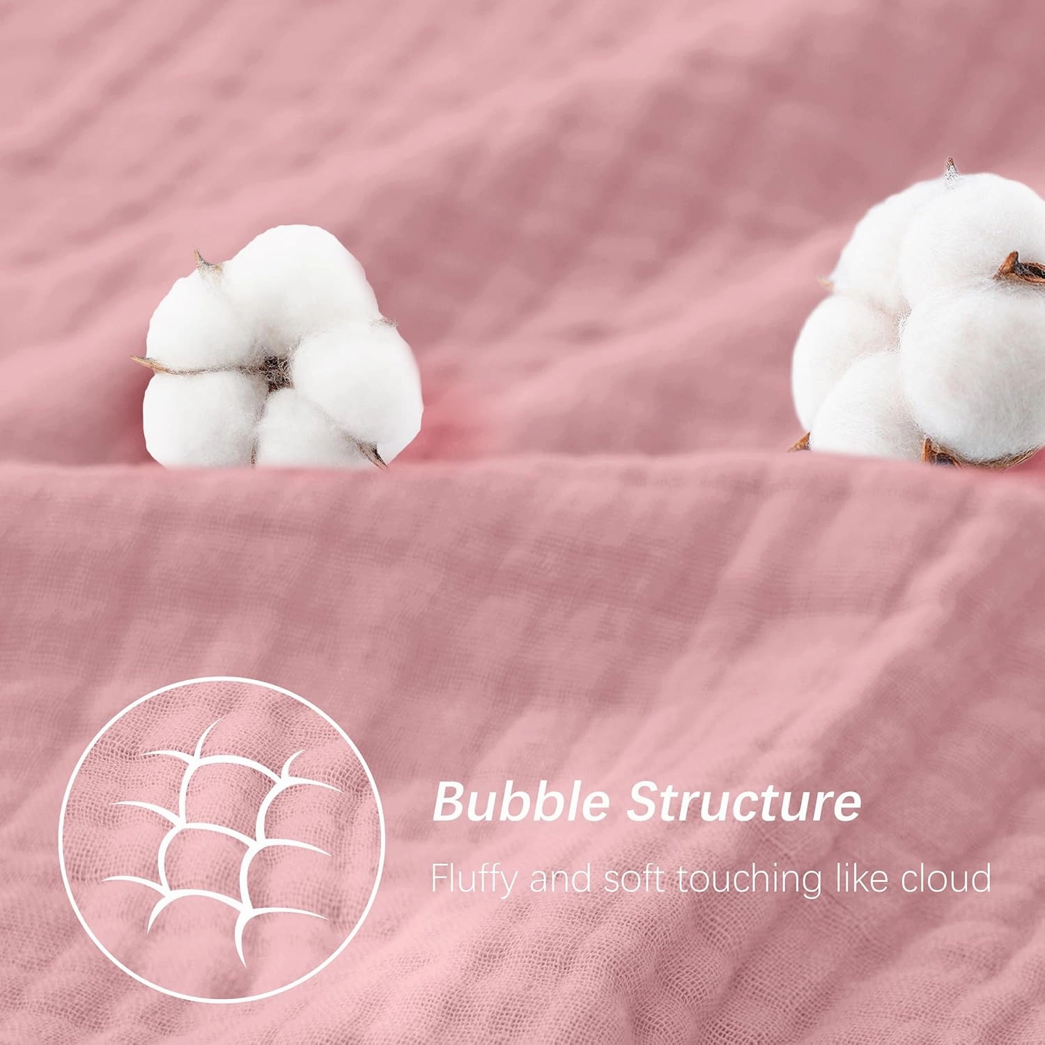 SWEET DOLPHIN Muslin Hooded Baby Bath Towels - 2 Pack 100% Cotton Towel for Babies, Infants, Toddlers - 32x32Inch - Highly Absorbent and Newborn Essential, Light Sakura